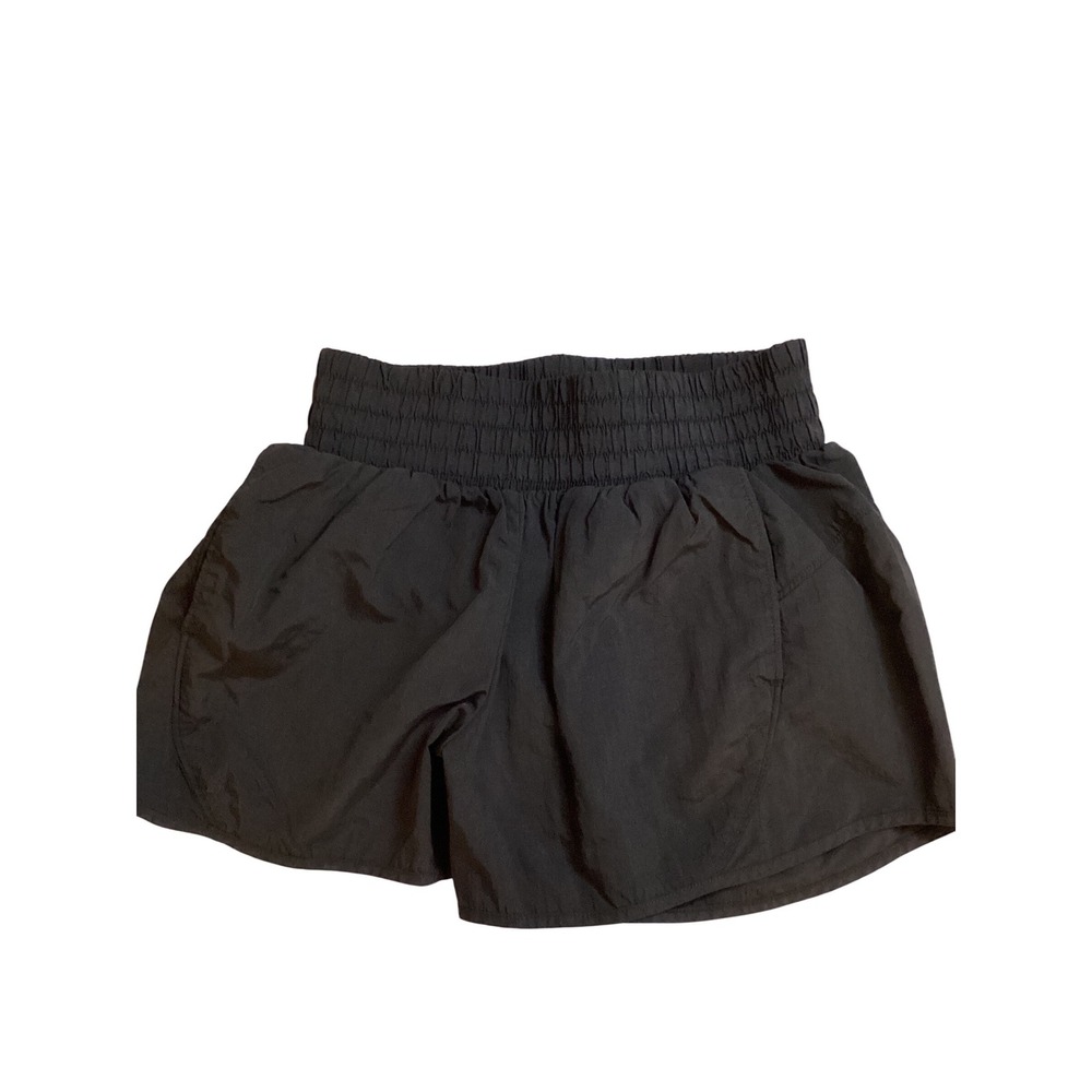 All in Motion Girls Black Smocked Waist Athletic Shorts L 10/12 Running Gym
